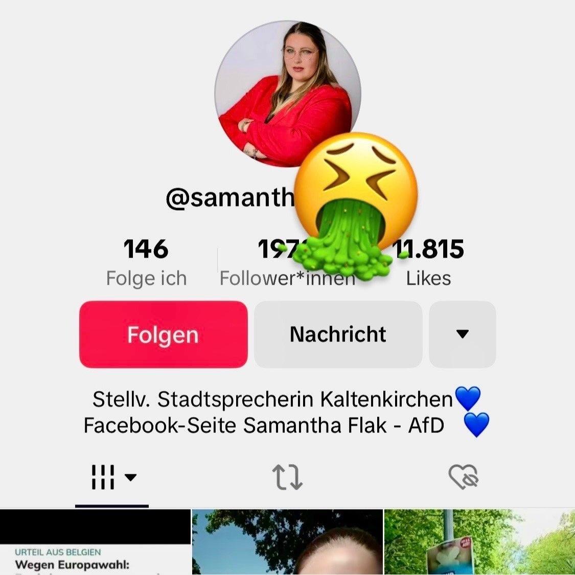 TikTok Profil von Samantha Flak